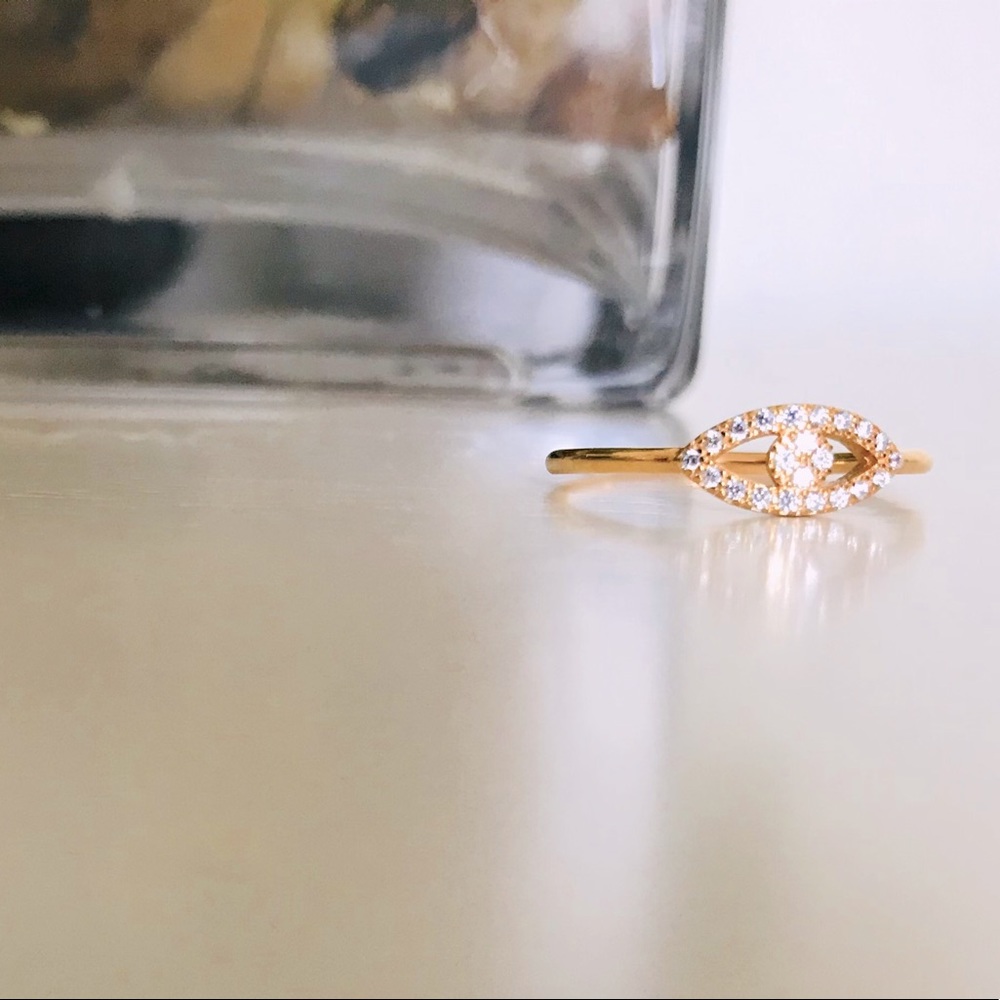 Evil Eye CZ Ring | 14k Gold Plated - Picture 2 of 5